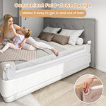 HONEY JOY Bed Rail for Toddlers, Extra Long, Foldable Portable Swing Down Safety Bed Guard Rail, Toddler Bed Rails for Crib, King Queen Full Twin Size Bed Mattress (White, 1 Pack, 71 Inch)