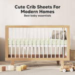 KeaBabies 2-Pack Organic Crib Sheets for Boys, Girls - 52x28 Fitted Crib Mattress Sheet Neutral, Breathable Jersey Cotton Cover for Baby Bed, Toddler Mattress, Soft & Cute Prints (Foxtrot)