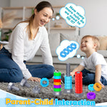 Montessori Toys for 1 2 3 4 5 Year Old Boys Girls, 2 In 1 Counting Toys & Spinning Stacking Toys for Toddlers 1-3 Educational Learning Toys Easter Birthday Gifts for Kids Age 1-5 Autism Sensory Toy