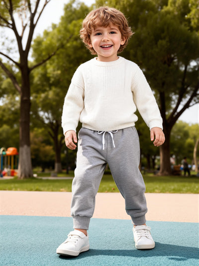 Resinta 3 Pack Toddler Girls Boys Sweatpants Kids Casual Athletic Pull-On Cotton Jogger Pants with Drawstring for Boys Girls