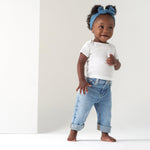 Gerber Baby Toddler Straight Leg Stretch Denim Jeans, Light Blue Denim, 12 Months