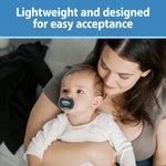 Dr. Brown's Advantage One-Piece Silicone Baby Pacifier, Fully Symmetrical Soother, Dark Gray/Green/Yellow, 6-18m, BPA Free, 3 Pack