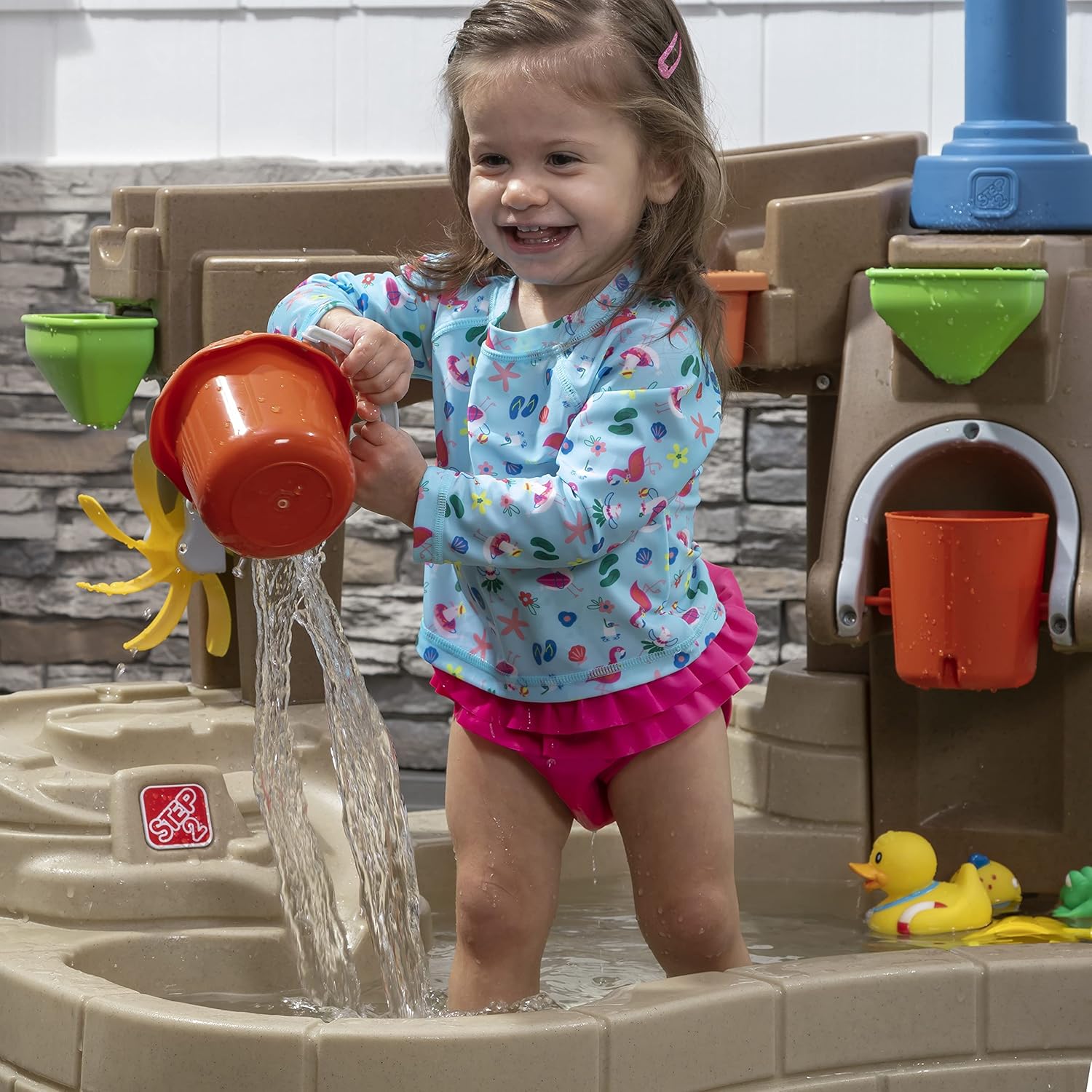 Step 2 Pump & Splash Discovery Pond Water Table, Kids Water Sensory Activity Pool, Summer Outdoor Toys, 10 Piece Toy Accessories, For Toddlers 2+ Years Old