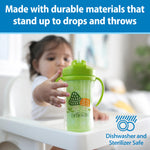 Dr. Brown's Milestones Insulated Sippy Cup with Straw and Handles, Spill-Proof Tumbler with Lid, 2-Pack, Blue & Green, 10 oz/300 mL, BPA Free, 12m+