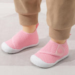 FEETCITY Baby Walking Shoes Boys Girls Baby Slip On Shoes Infant Barefoot Sneakers Lightweight Wide Infant Crib Shoe Pink