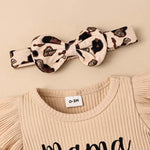 CETEPY Baby Girl Clothes 0-3 Months Newborn Romper Ruffle Sleeve Short Jeans Skirt with Headband Infant Outfits Set Sunflower Leopard 0-3 Months