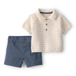 Carter's Boy 2-Piece Short Set, Cream/Blue, 18M