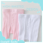 Coziwill Baby Girl Tights & Leggings - Soft Cotton Cable Knit 2-4T Toddler 4 Pack (Navy, Pink, Rose Red, White)