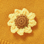 Newborn Baby Girls Knit Cardigans Long Sleeve Crewneck Hollow Knit Thin Sweater Toddler Button Tops Coat Outwear (Yellow-Sunflower, 12-18 Months)