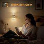 JandCase Night Light, Night Lights Plug into Wall,2 Pack 3000K Dimmable LED Night Light with Adjustable Brightness, Automatic Night Lights Plug in with Auto Light Sensor, for Bathroom Hallway Decor