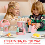 Joyin Play Kitchen Toys, Pretend Food Kitchen Accessories Girls Toy with Coffee Maker, Mixer, Toaster with Realistic Lights& Sounds, Birthday Gift for Kids, Easter Basket Stuffers