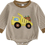 St Patricks Day Baby Boy Outfit Newborn Waffle Shamrock Onesie Sweatshirt Bubble Romper Top Infant Spring Clothes