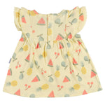 Gerber Baby Girls Cotton Dress and Diaper Cover Set, Fruit, 3-6 Months