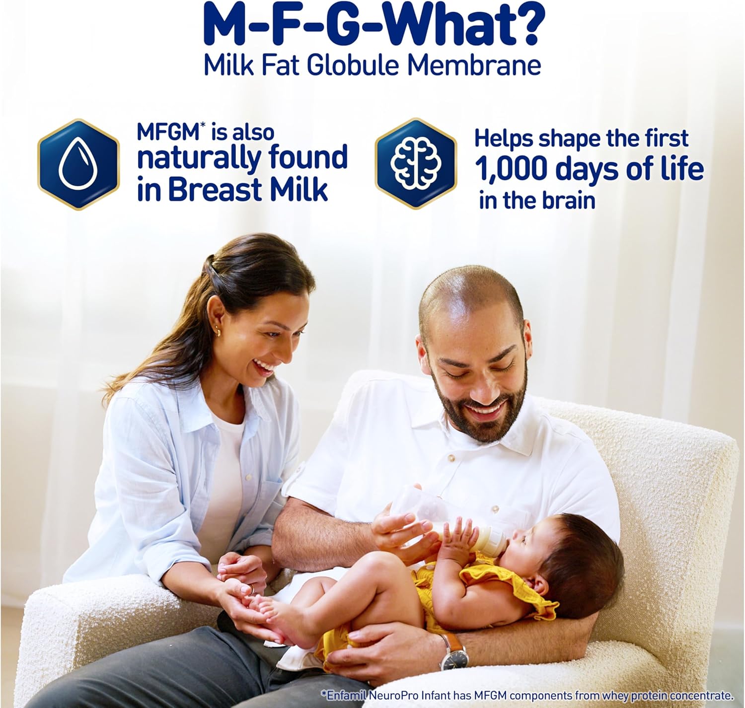 Enfamil NeuroPro Baby Formula, MFGM* 5-Year Benefit, Expert-Recommended Brain-Building Omega-3 DHA, Exclusive Immune Supporting HuMO6 Blend, Infant Formula Powder, Baby Milk, 31.4 Oz