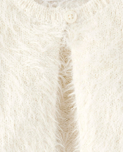 The Children's Place Baby Girls' and Toddler Long Sleeve Shrug Cardigan, Cream , 5T