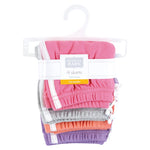Hudson Baby Unisex Baby and Toddler Shorts Bottoms 4-Pack, Purple Coral, 0-3 Months