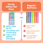Ooly Oh My Glitter Gel Pens - Set of 4 Cute School and Art Supplies for Girls, Planner Pen with Comfort Grip, Ideal Retractable Glitter Pens for Decorations & Office Use