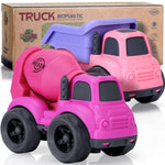 Toddler Toys for 1 Year Old Girl, Dump Truck Toys and Mixer Cement, BPA Free, Phthalates Free, PVC, Outdoor Toys for Toddlers 1-3, Ideal Toy Cars for 1 2 3 4 Year Old Girls Christmas Birthday Gift