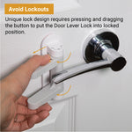 SVD.PET Door Lever Lock (2 Pack) Child Proof Doors & Handles, Prevents Toddlers and Pets from Opening Doors. Unique Difficulty Adjustment, Easy One Hand Operation for Adults.