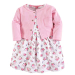 Luvable Friends baby girls and Cardigan Casual Dress, Pink Floral, 0-3 Months US