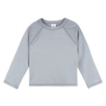Gerber Unisex Baby Toddler UPF 50+ Long Sleeve Rashguard Swim Rash Guard Shirt, Grey, 2T US