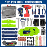 Kids Tool Bench Set with Electric Drill and Realistic Tools, Construction Workbench Playset Toy for Toddler 3-5, Easy Set up, Kids Boy Toys, Birthday Gifts for Boys Age 3 4 5 Year Old