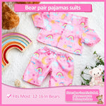 2 Pcs PJ's Bear Clothes Outfit, Fit Most 12-16 Inch Bears Stuffed Clothes Pajamas Plushy for Stuffed , Pre Kindergarten Toys(Pink,Pajamas)