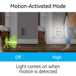 GE Enbrighten LED Motion Sensor Night Light, Motion-Select 25ft Detection, Plug-in, 40 Lumens, Dusk-to-Dawn, Ideal Nightlight for Bedroom, Bathroom, 37299, Brushed Nickel Louver, 1 Pack