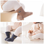 J Poqobog Baby Crew Socks,Grips Combed Cotton Socks Toddler Non-Skid for Girls,Boys Non Slip/Anti Skid 9-Pack (12-24 Months, Boys - 9 Pairs)