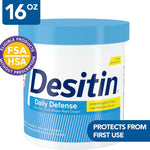 Desitin Daily Defense Baby Diaper Rash Cream with 13% Zinc Oxide, Barrier Cream to Treat, Relieve & Prevent Diaper Rash, Hypoallergenic, Dye-, Phthalate- & Paraben-Free, 16 oz