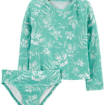 OshKosh B'Gosh Girls' Two-Piece Swimwear, Mint, 2T