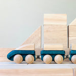 PlanToys® Hybrid Train Wooden Montessori Vehicle Toy | Early Movement, Imagination and Practical Life Exploration | Eco Friendly Train Set for Meaningful Play