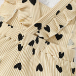 Fullfamous Newborn Baby Girl Clothes Outfits Romper Spring Summer Clothing Onesie Bodysuit Jumpsuit ropa de bebe niña Ecru with Heart Newborn