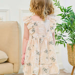 Renotemy Baby Girl Summer Dress Infant Boho Outfits Beige Casual Floral Sundress with Hat and Bag Sleeveless Party Beach Vintage Dresses Baby Girl Clothes 6-9 Months 12 Months