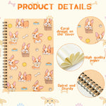 L1rabe 2 A5 Corgi Spiral Notebooks Back to School Cute Funny Dog Ruled Notepads Birthday Gift Yellow Dog Exercise Book Hardcover Spiral Travel Drawing Journal Diary for Kids Teen(Playing Corgi)