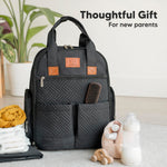 KeaBabies Diaper Bag Backpack for Girls, Boys - Mom and Dad Baby Bag with Diaper Changing Pad for Newborns, Toddlers, 2 Kids (Charcoal)