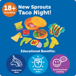 Learning Resources New Sprouts Taco Night - Pretend Play Food for Toddlers, Montessori Toys, Imaginative & Social Skills, Play Food Kitchen, Grocery Store Accessories, Gifts for Boys and Girls