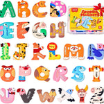 JoyCat Magnetic Letters and Numbers Fridge Magnets, Soft PVC Learning Refrigerator Toy Set for Kids & Toddlers, 26 Animal Alphabet Letters and 0-9 Numbers, Birthday Gift for Baby Boys and Girls