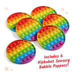 hand2mind Alphabet Sensory Bubble Poppers, Pop Fidget Toys for Kids, Letter Toys, Fine Motor Toys, Fidgets for Classroom, Calm Down Corner Supplies, Science of Reading Manipulatives (Set of 6)