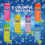 6 Pack Bubble Solution – 4oz Bubble Blower Bottles with 6-Hole Wand | for Kids | Birthday Party Favor Toy - Maxx Bubbles