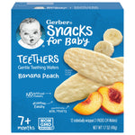 Gerber Snacks for Baby Teethers, Banana Peach, Gentle Teething Wafers, Flavored with Real Fruits & No Artificial Flavors, 12 Individually Wrapped 2 Packs/Box (Pack of 2 Boxes)