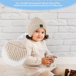 3 Pack Baby Beanie Hats with Earflaps, 2 Size Baby Winter Hat for Infant Toddler Kids, Fleece Lined Knit Hat for Girls Boys