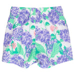 RUGGEDBUTTS Boys UPF50+ Stretch Swim Trunks - Purple Hydrangea Garden, 0-3m
