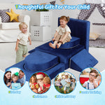 FAHKNS 12PCS Modular Toddler Play Couch Kit, Multifunctional Foam Play Couch Fold Out Kids Couch for Playroom, Kickball Game, Pitching Game
