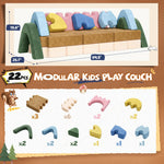 CoziBB 22Pcs Modular Kids Play Couch, Toddler Couch with Convertible and Multifunctional Foam for Inspiring Child Creativity, Kids Couch for Playroom Bedroom - Junlge Theme