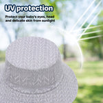FUOITA UPF 50+ Baby Sun hat Baby Bucket hat with Strings Summer Sun Protection Infant Sun hat for Kids Khaki