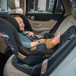 Chicco Fit360 ClearTex Rotating Convertible Car Seat with 360 Degree Rotation for Rear-Facing and Forward-Facing Usage, LeverLock Self-Tensioning Lock System | Slate/Grey
