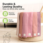 KeaBabies Organic Cotton Burp Cloths Baby Girl, Boy - 6-Pack Large Burping Clothes for Babies, Spit Up Rags, Super Soft & Absorbent Newborn Wash Towels, Gender Neutral, Non-Shrink (Stria, Mauve)