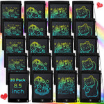 Zhehao 20 Pack LCD Writing Tablet for Kids: 8.5 Inch Colorful Drawing Doodle Boards - Reusable Erasable Doodle Board Educational Learning Toys Gifts for Toddlers Ages 3-8 Party Favors(Black,Cute)