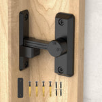 Mixizigoz Barn Door Lock Latch, 90/180 Degree Flip Sliding Door Latch for Garage, Bedroom, Cabinet, Sturdy Zinc Alloy Security 90 Degree Lock (Black-1 Pc)